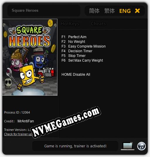 Square Heroes: Cheats, Trainer +6 [MrAntiFan]