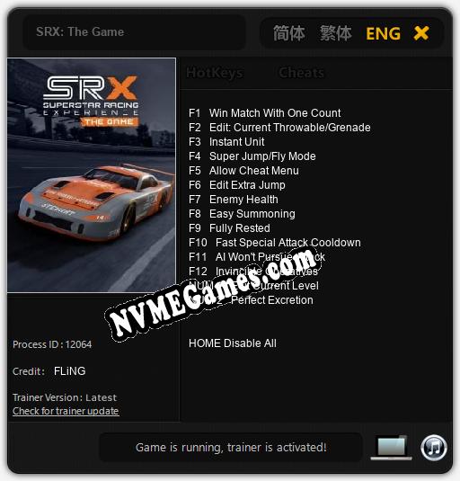 SRX: The Game: Cheats, Trainer +14 [FLiNG]