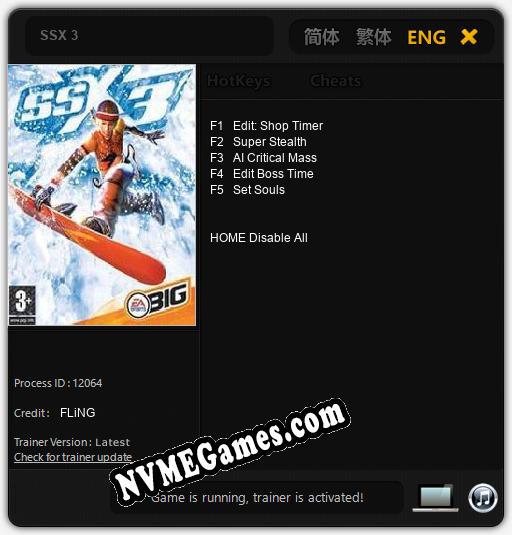 SSX 3: Treinador (V1.0.25)