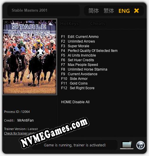 Stable Masters 2001: Treinador (V1.0.27)