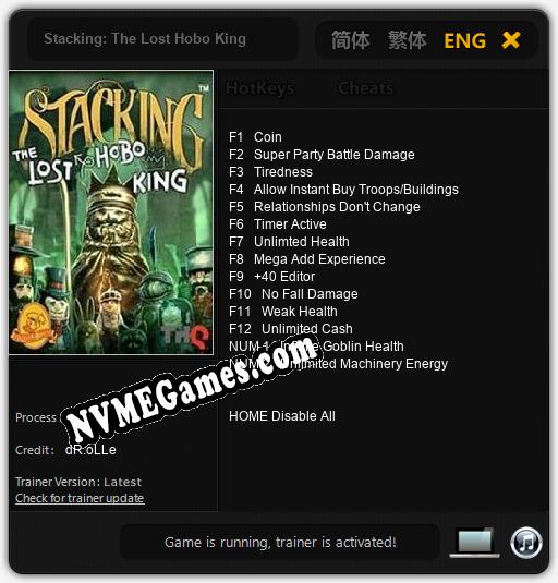 Stacking: The Lost Hobo King: Cheats, Trainer +14 [dR.oLLe]