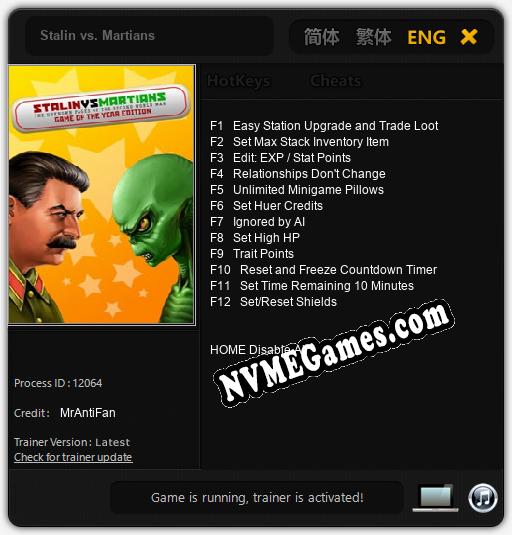 Treinador liberado para Stalin vs. Martians [v1.0.8]