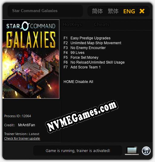 Treinador liberado para Star Command Galaxies [v1.0.6]