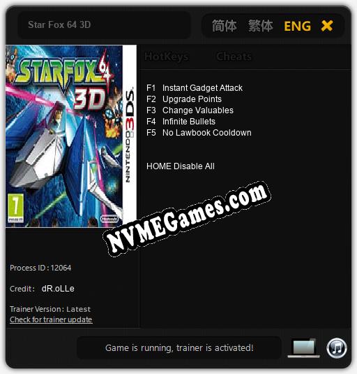 Star Fox 64 3D: Treinador (V1.0.62)