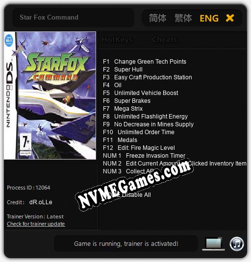 Star Fox Command: Cheats, Trainer +15 [dR.oLLe]