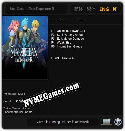 Star Ocean: First Departure R: Treinador (V1.0.65)