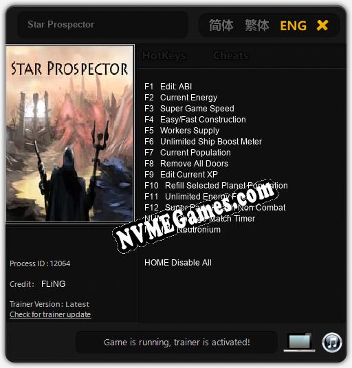 Treinador liberado para Star Prospector [v1.0.8]