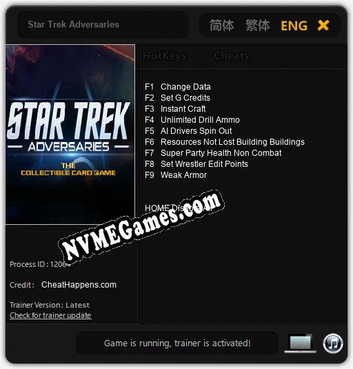 Treinador liberado para Star Trek Adversaries [v1.0.7]