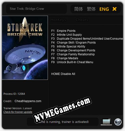 Star Trek: Bridge Crew: Cheats, Trainer +9 [CheatHappens.com]