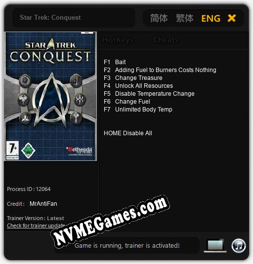 Star Trek: Conquest: Cheats, Trainer +7 [MrAntiFan]