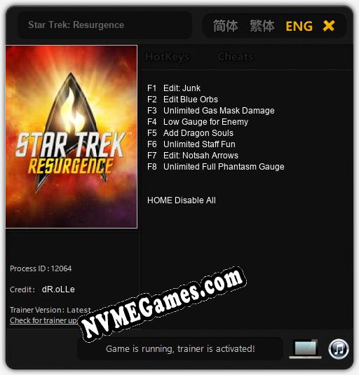 Star Trek: Resurgence: Cheats, Trainer +8 [dR.oLLe]