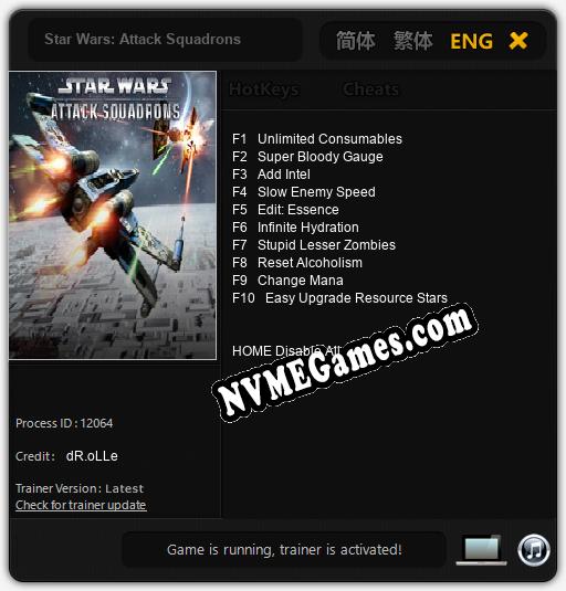 Treinador liberado para Star Wars: Attack Squadrons [v1.0.2]