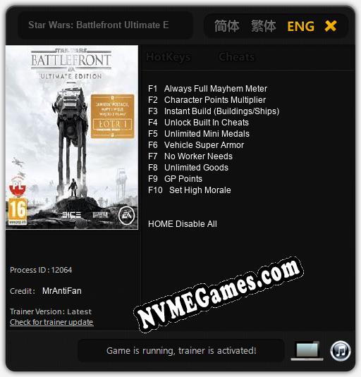 Star Wars: Battlefront Ultimate Edition: Treinador (V1.0.88)