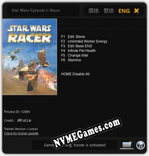 Star Wars Episode I: Racer: Trainer +6 [v1.2]