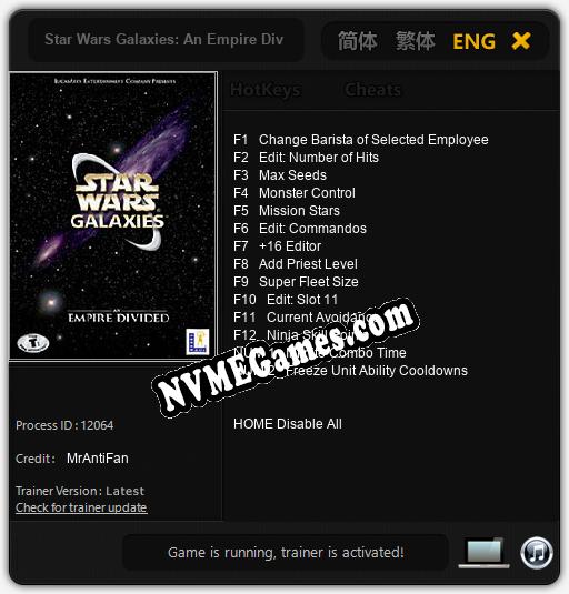 Star Wars Galaxies: An Empire Divided: Treinador (V1.0.14)