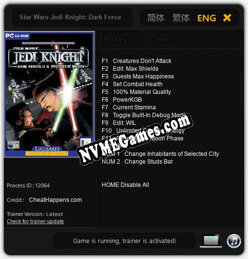 Star Wars Jedi Knight: Dark Forces II: Cheats, Trainer +14 [CheatHappens.com]