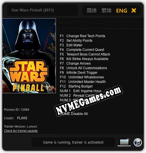 Star Wars Pinball (2013): Cheats, Trainer +15 [FLiNG]