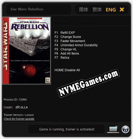 Star Wars: Rebellion: Cheats, Trainer +7 [dR.oLLe]