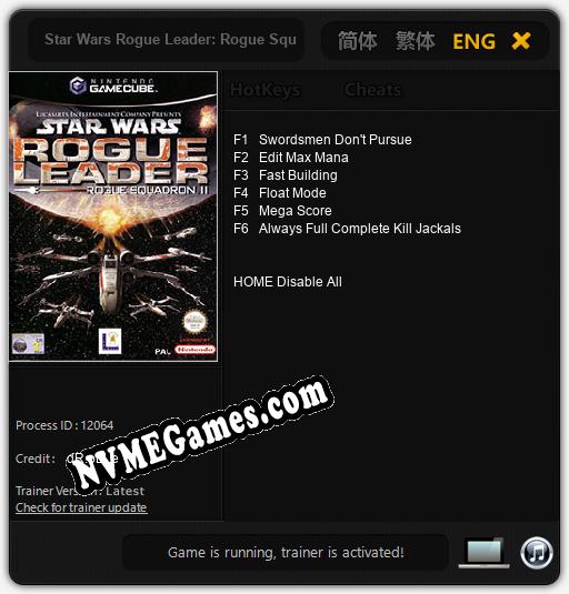 Star Wars Rogue Leader: Rogue Squadron II: Trainer +6 [v1.2]