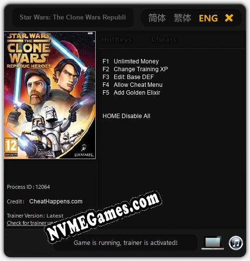 Treinador liberado para Star Wars: The Clone Wars Republic Heroes [v1.0.2]