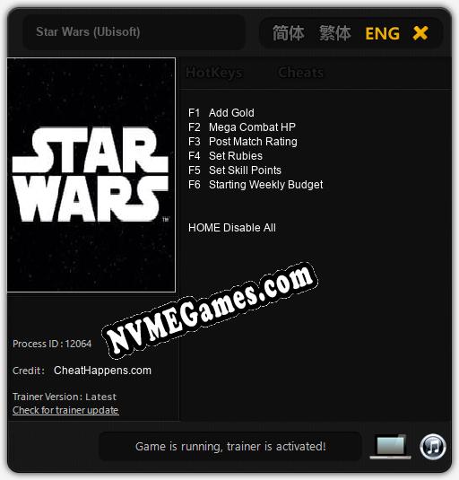 Star Wars (Ubisoft): Treinador (V1.0.80)