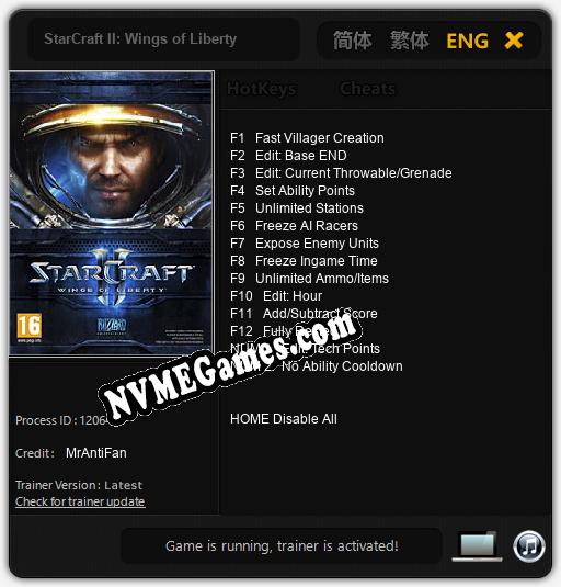 StarCraft II: Wings of Liberty: Trainer +14 [v1.5]