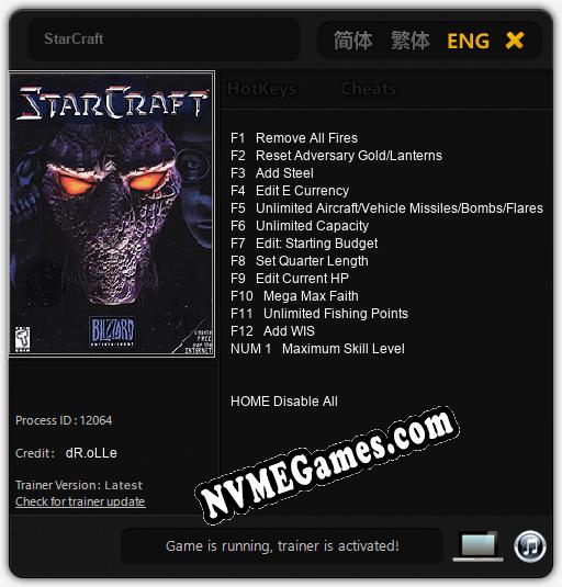 StarCraft: Trainer +13 [v1.4]