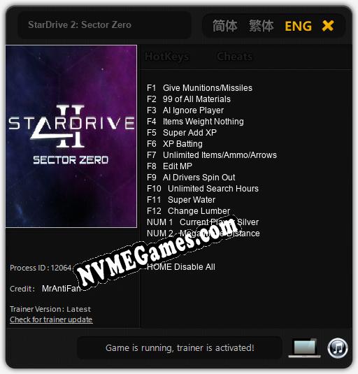 StarDrive 2: Sector Zero: Treinador (V1.0.84)