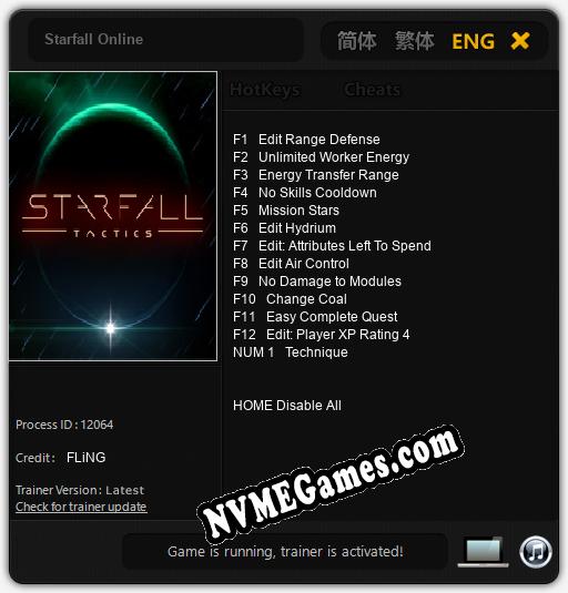 Starfall Online: Treinador (V1.0.47)