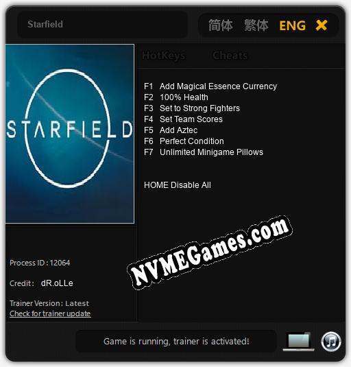 Treinador liberado para Starfield [v1.0.1]