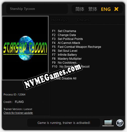 Starship Tycoon: Treinador (V1.0.65)