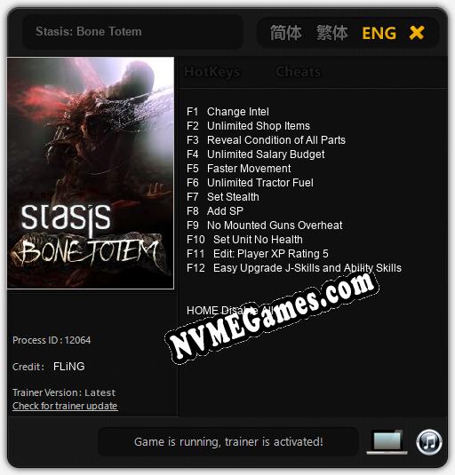 Stasis: Bone Totem: Cheats, Trainer +12 [FLiNG]