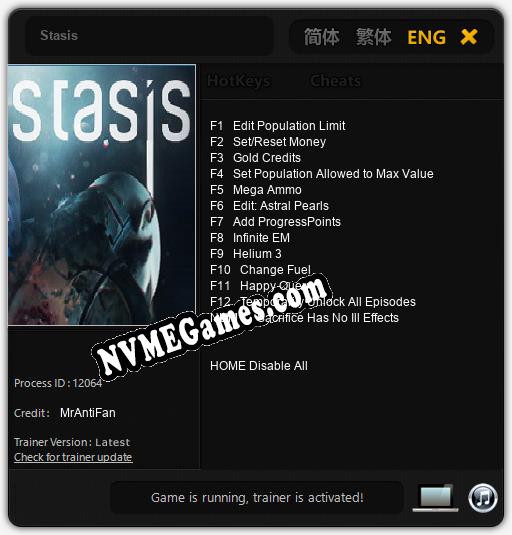 Stasis: Treinador (V1.0.85)