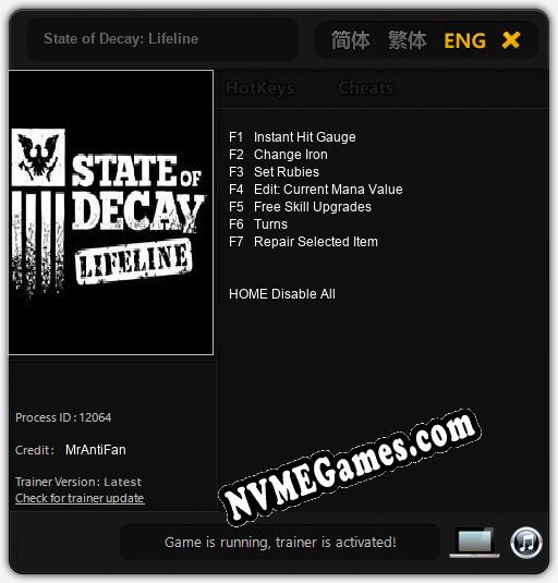 State of Decay: Lifeline: Cheats, Trainer +7 [MrAntiFan]