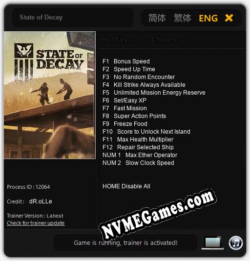 State of Decay: Cheats, Trainer +14 [dR.oLLe]