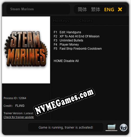 Steam Marines: Cheats, Trainer +5 [FLiNG]