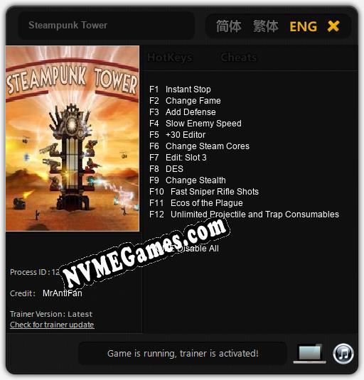 Steampunk Tower: Cheats, Trainer +12 [MrAntiFan]