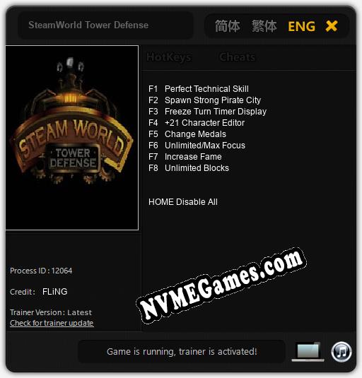 Treinador liberado para SteamWorld Tower Defense [v1.0.2]