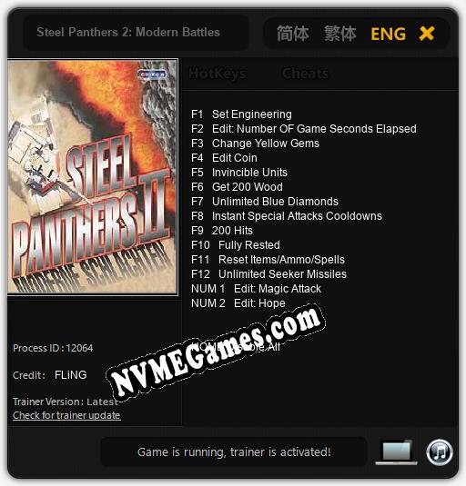 Treinador liberado para Steel Panthers 2: Modern Battles [v1.0.9]