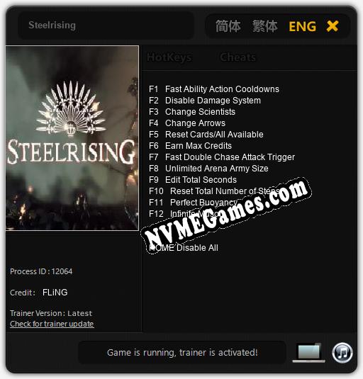 Treinador liberado para Steelrising [v1.0.7]