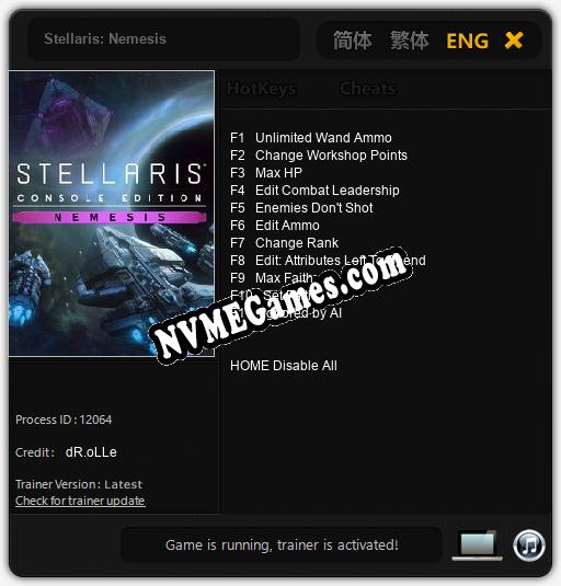 Stellaris: Nemesis: Cheats, Trainer +11 [dR.oLLe]