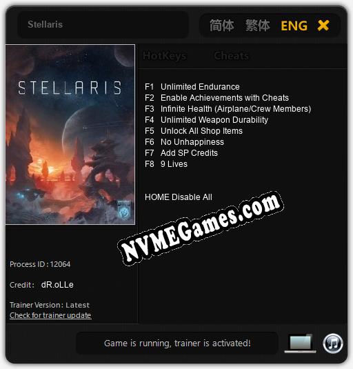 Treinador liberado para Stellaris [v1.0.3]