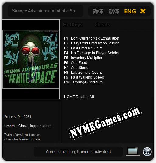 Strange Adventures in Infinite Space: Trainer +10 [v1.5]