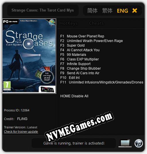 Treinador liberado para Strange Cases: The Tarot Card Mystery [v1.0.5]