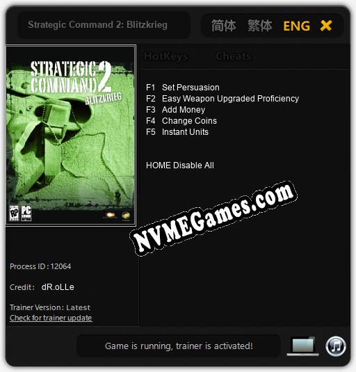 Strategic Command 2: Blitzkrieg: Treinador (V1.0.21)