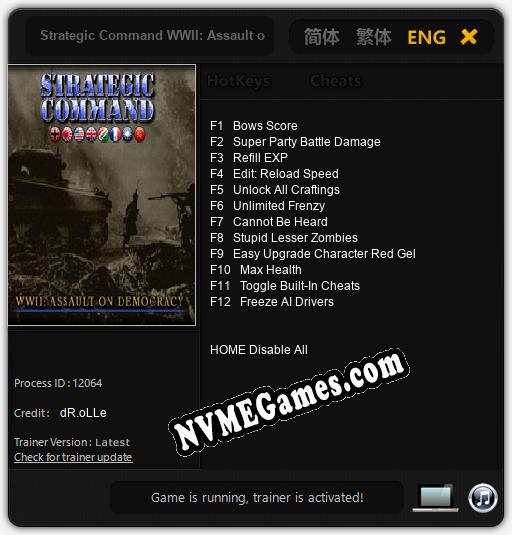 Strategic Command WWII: Assault on Democracy: Treinador (V1.0.65)