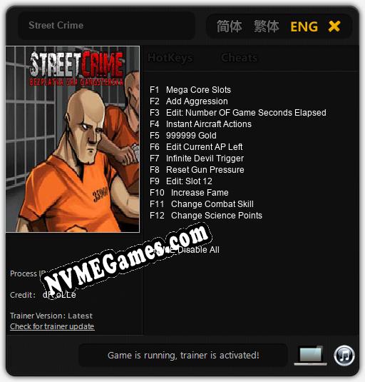 Street Crime: Cheats, Trainer +12 [dR.oLLe]