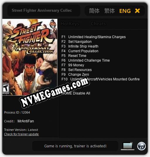 Street Fighter Anniversary Collection: Trainer +10 [v1.6]