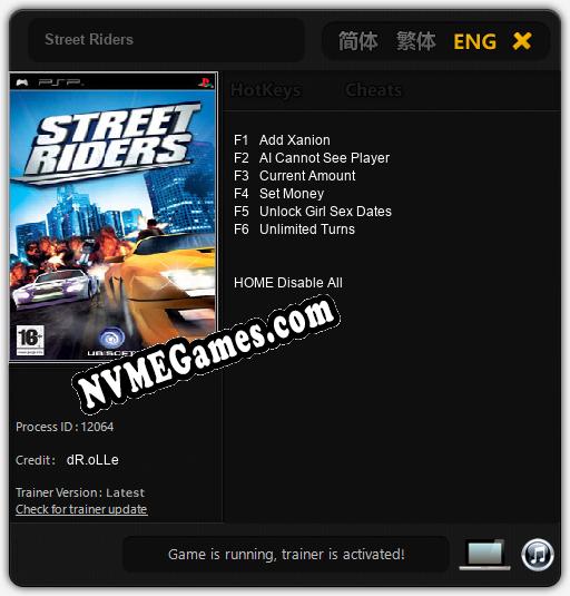 Street Riders: Cheats, Trainer +6 [dR.oLLe]