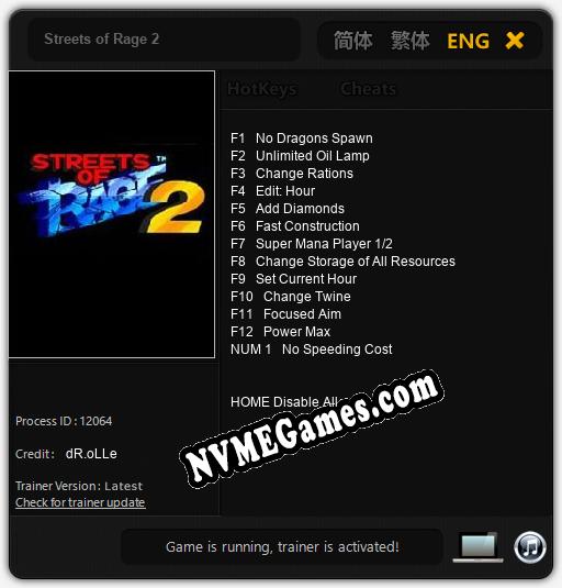 Streets of Rage 2: Cheats, Trainer +13 [dR.oLLe]